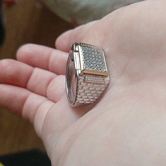 Jwbr 925 sterling silver diamond ring unisex